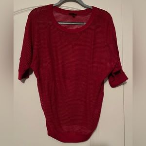 Express Red mesh short sleeve top, size Small